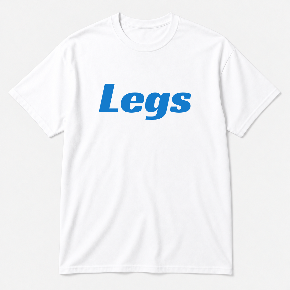 Legs T-Shirt in white with blue text