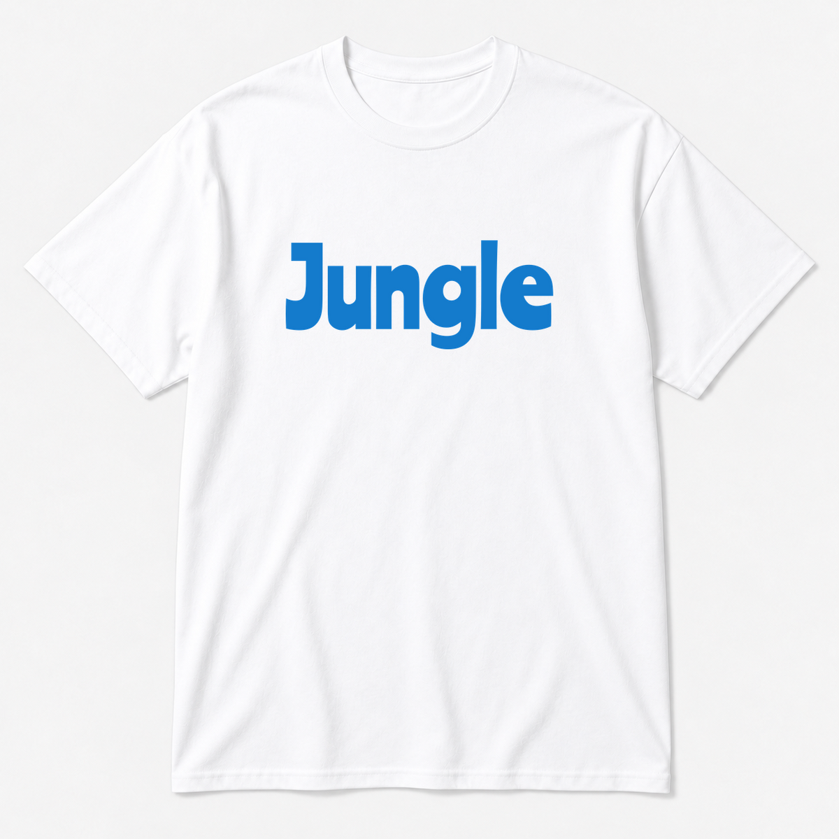 Jungle T-Shirt in white with blue text