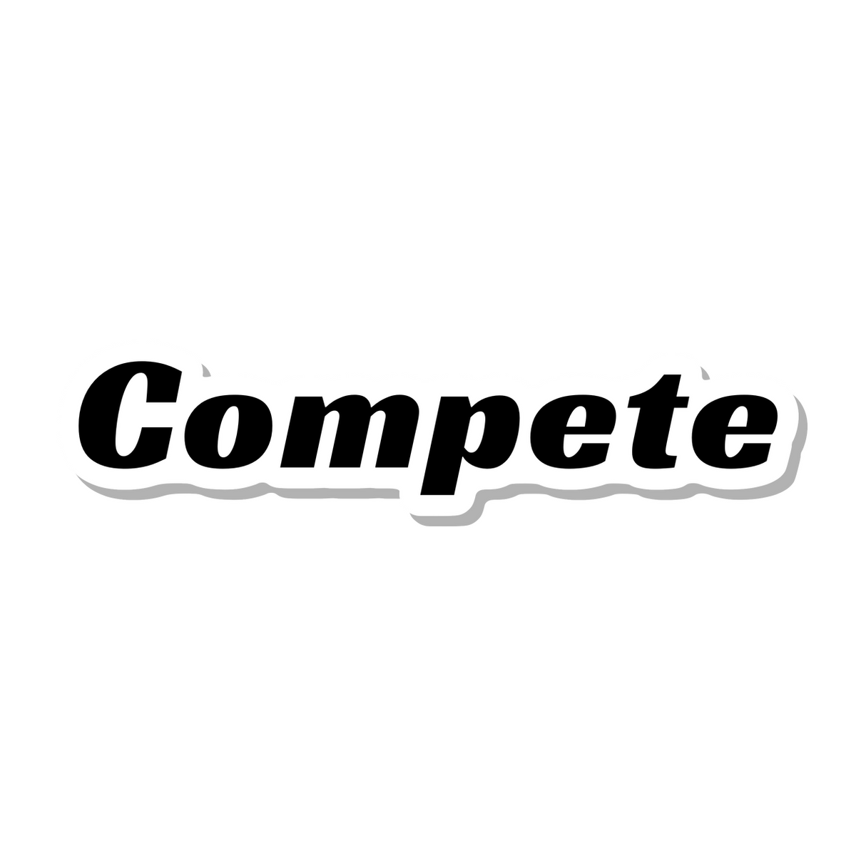 Compete die-cut sticker