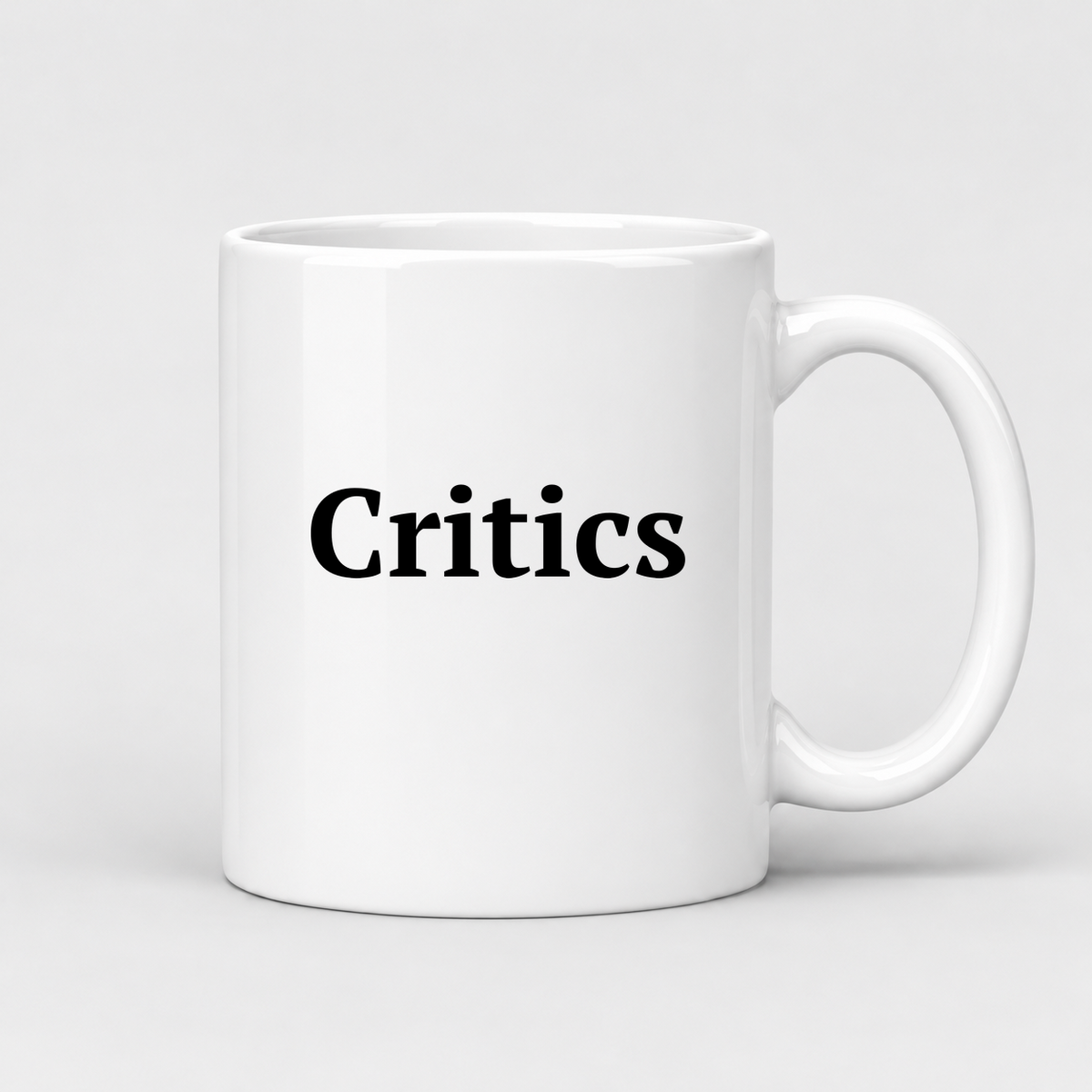 Critics Mug in white