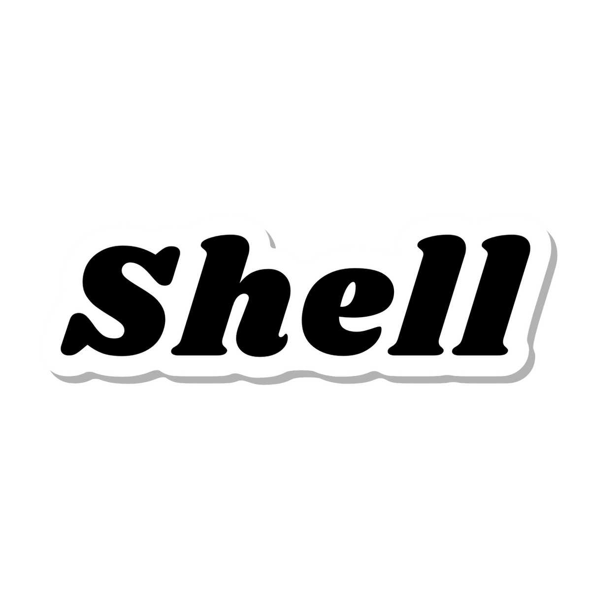 Shell die-cut sticker