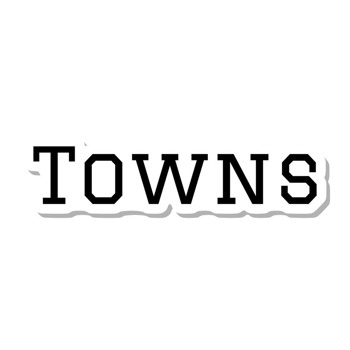 Towns die-cut sticker
