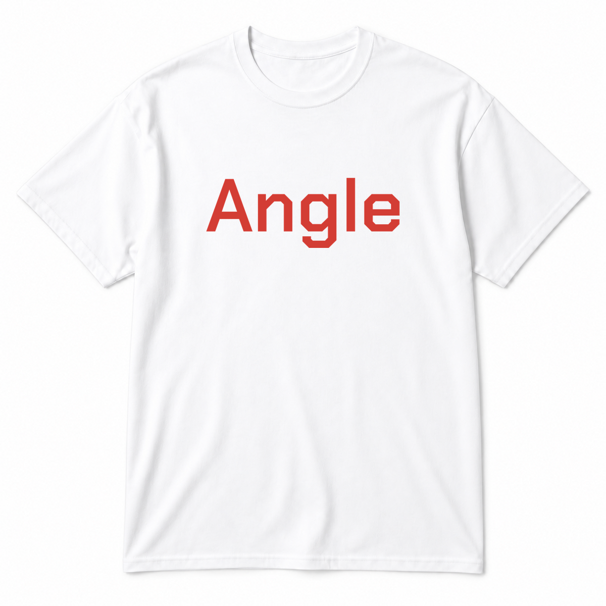 Angle T-Shirt in white with red text