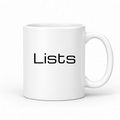 Lists Mug in white