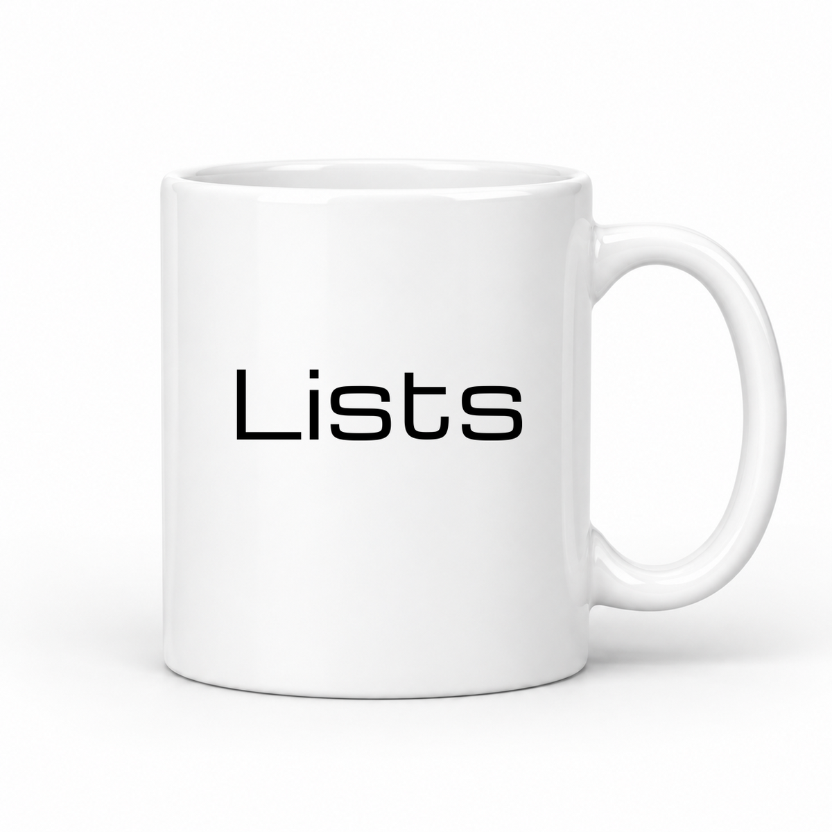 Lists Mug in white