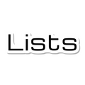 Lists die-cut sticker