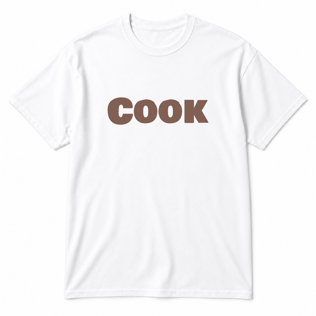 Cook T-Shirt in white with brown text