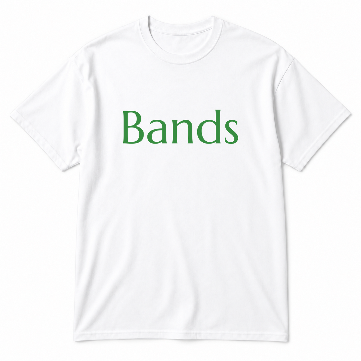 Bands T-Shirt in white with green text