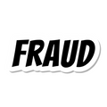 Fraud die-cut sticker