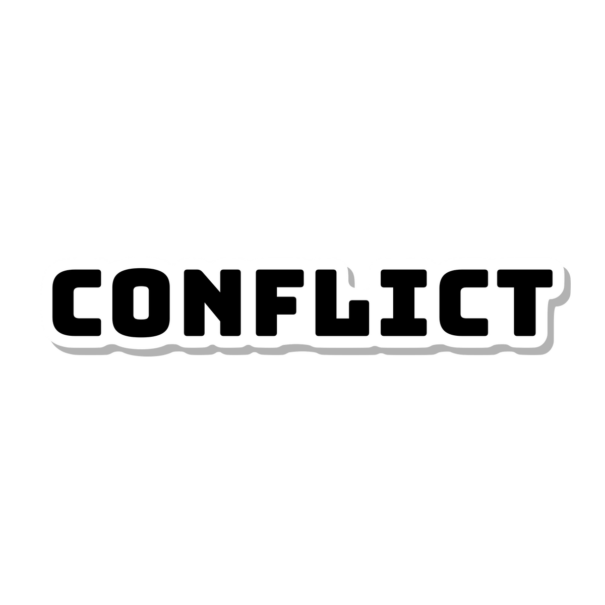 Conflict die-cut sticker