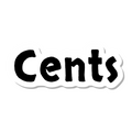 Cents die-cut sticker