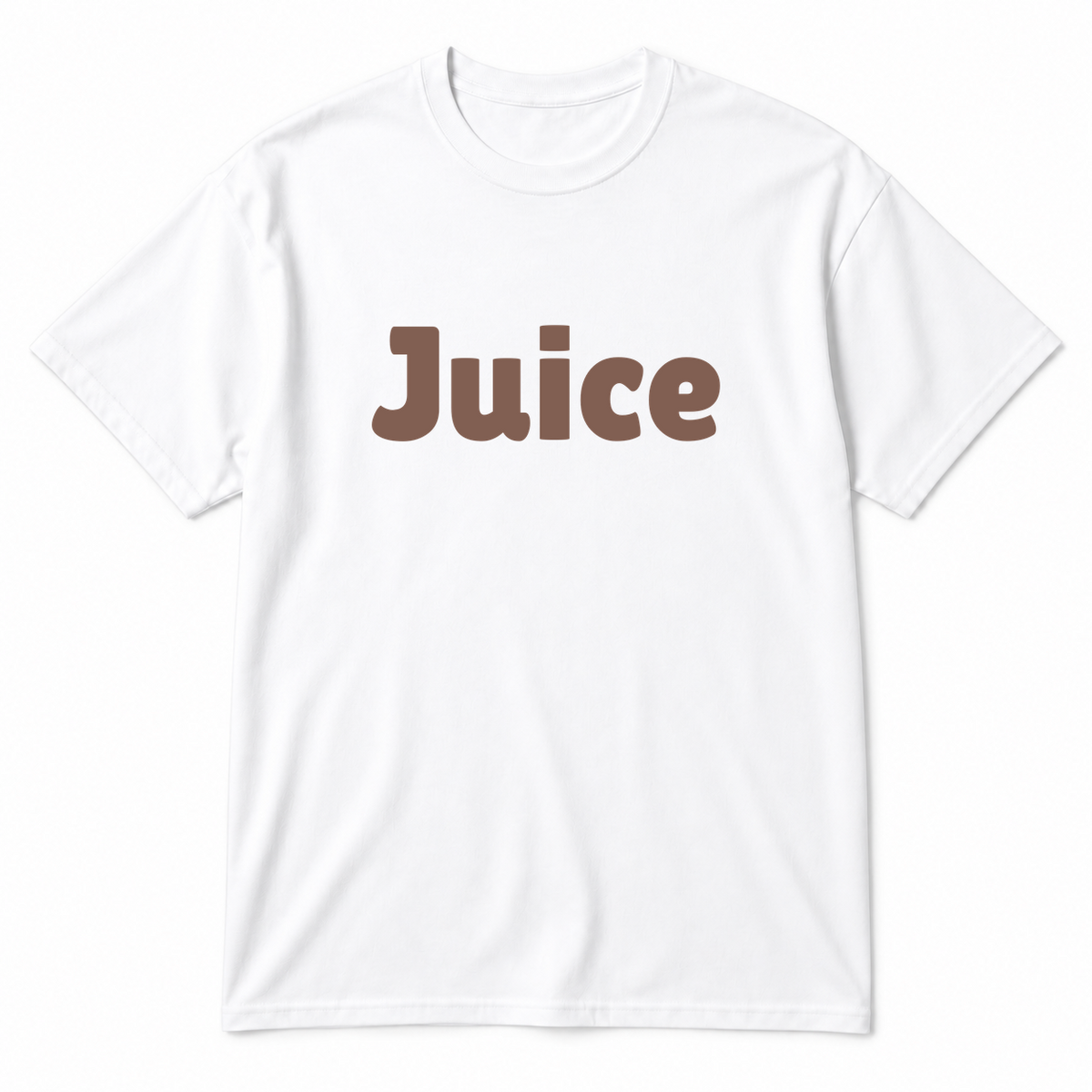 Juice T-Shirt in white with brown text