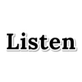 Listen die-cut sticker