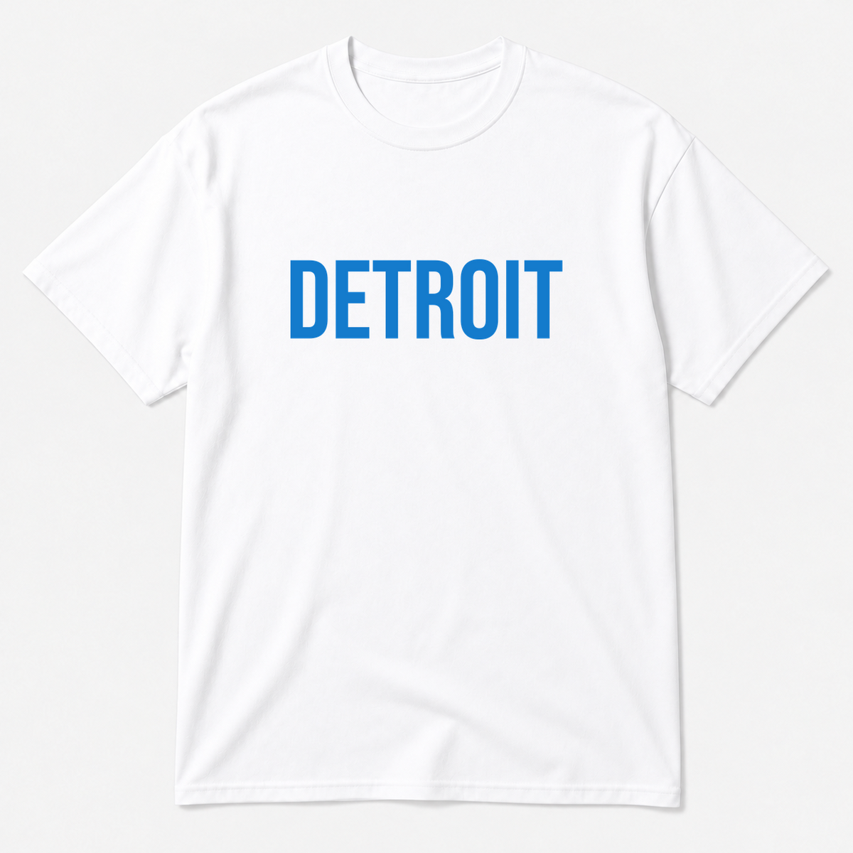 Detroit T-Shirt in white with blue text