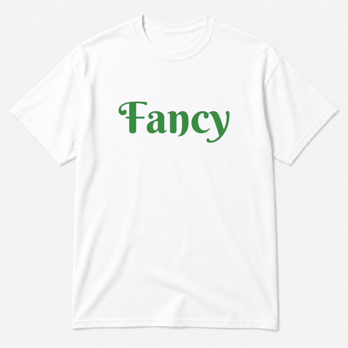 Fancy T-Shirt in white with green text