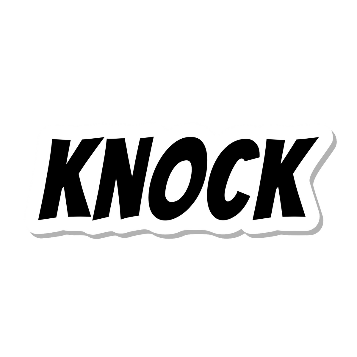 Knock die-cut sticker