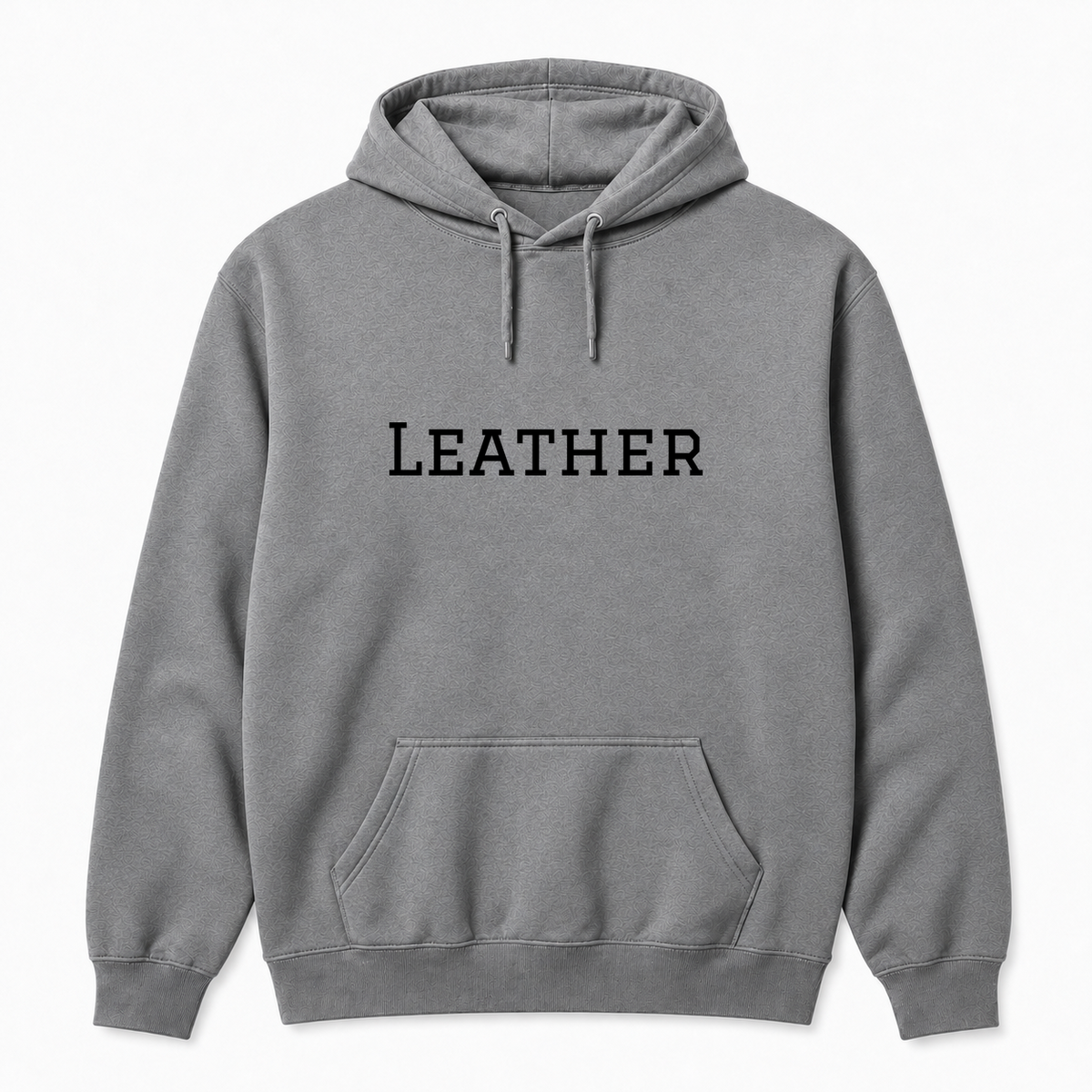 Leather Hoodie in gray