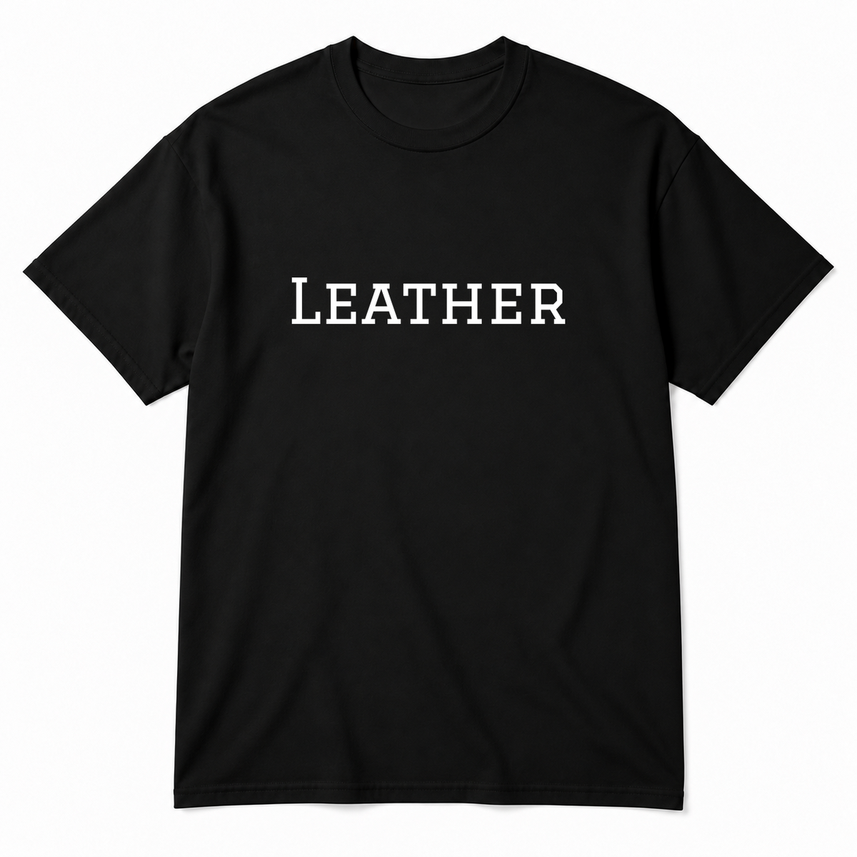 Leather T-Shirt in black