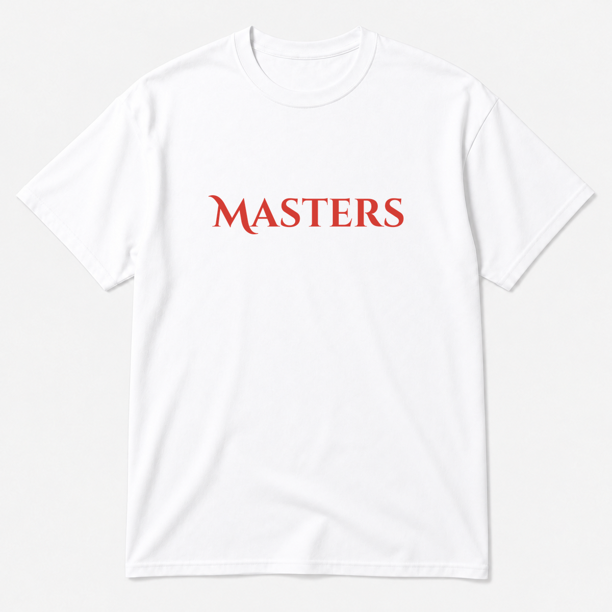 Masters T-Shirt in white with red text
