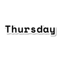 Thursday die-cut sticker