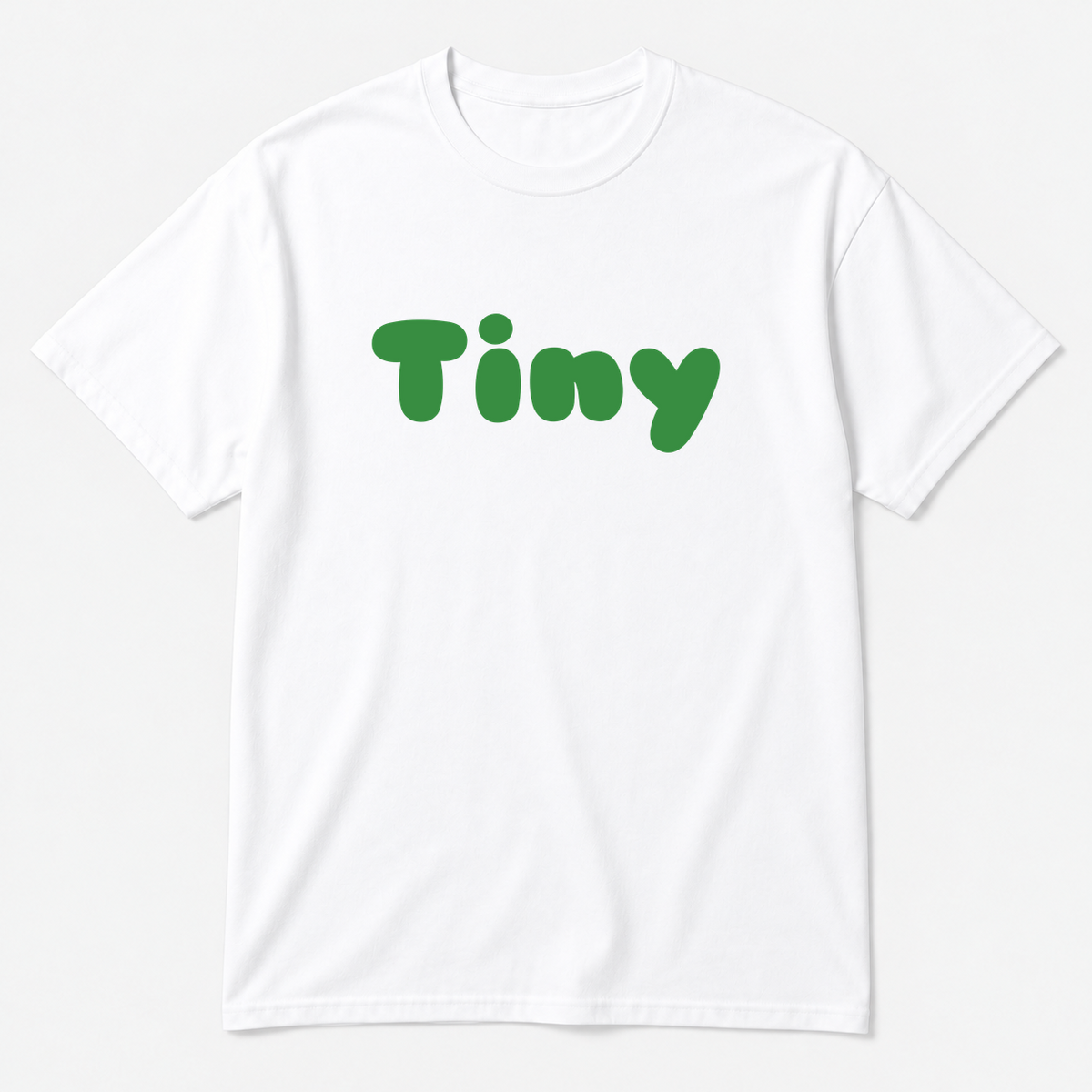 Tiny T-Shirt in white with green text