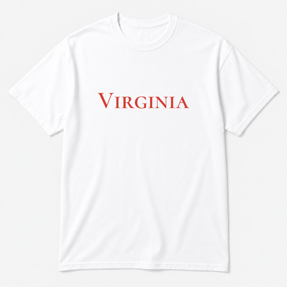 Virginia T-Shirt in white with red text