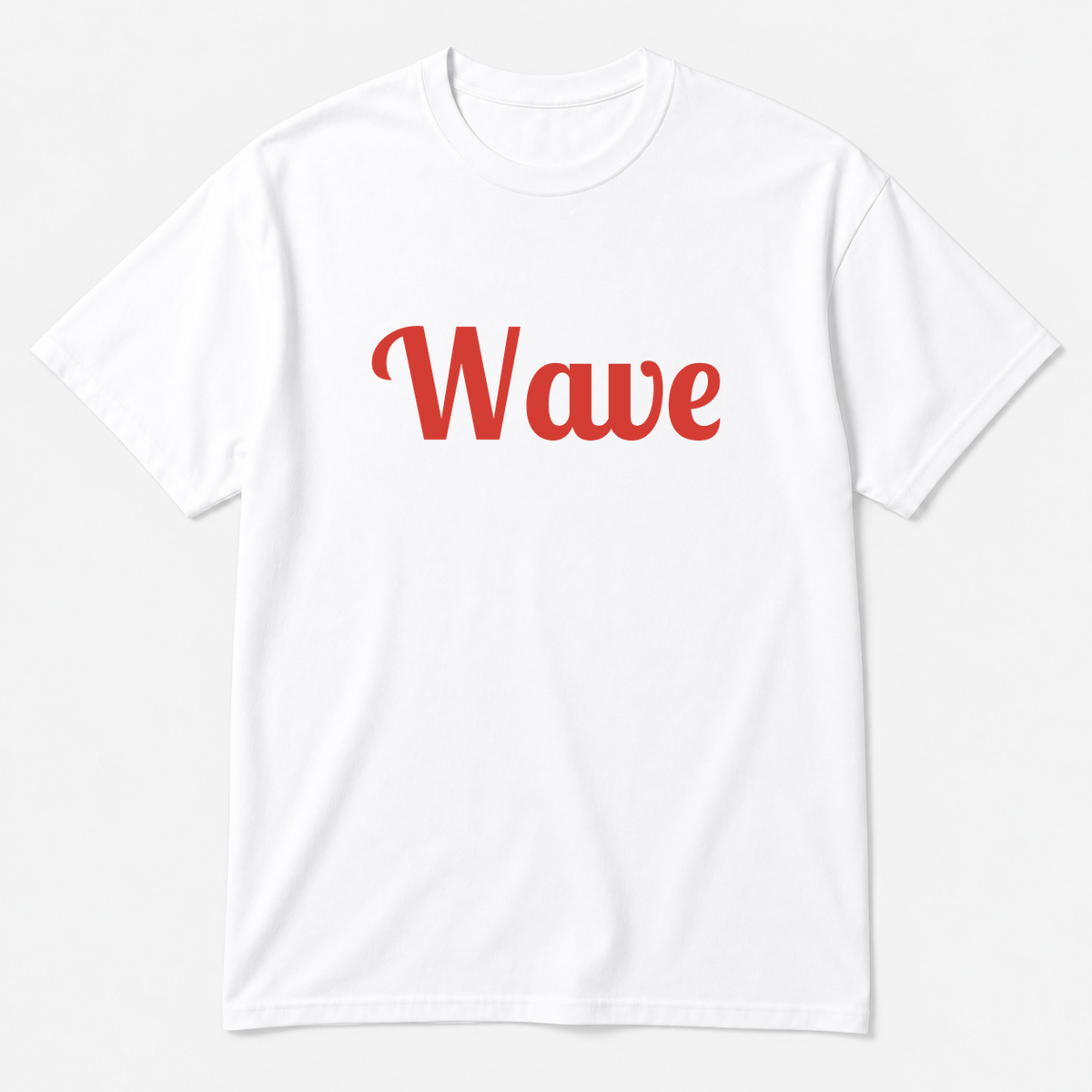Wave T-Shirt in white with red text