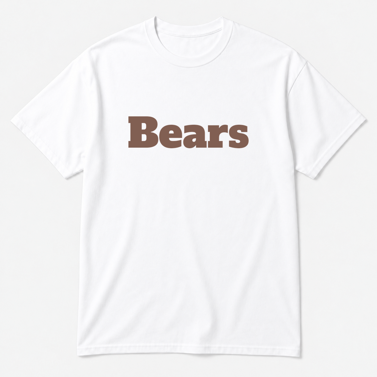 Bears T-Shirt in white with brown text