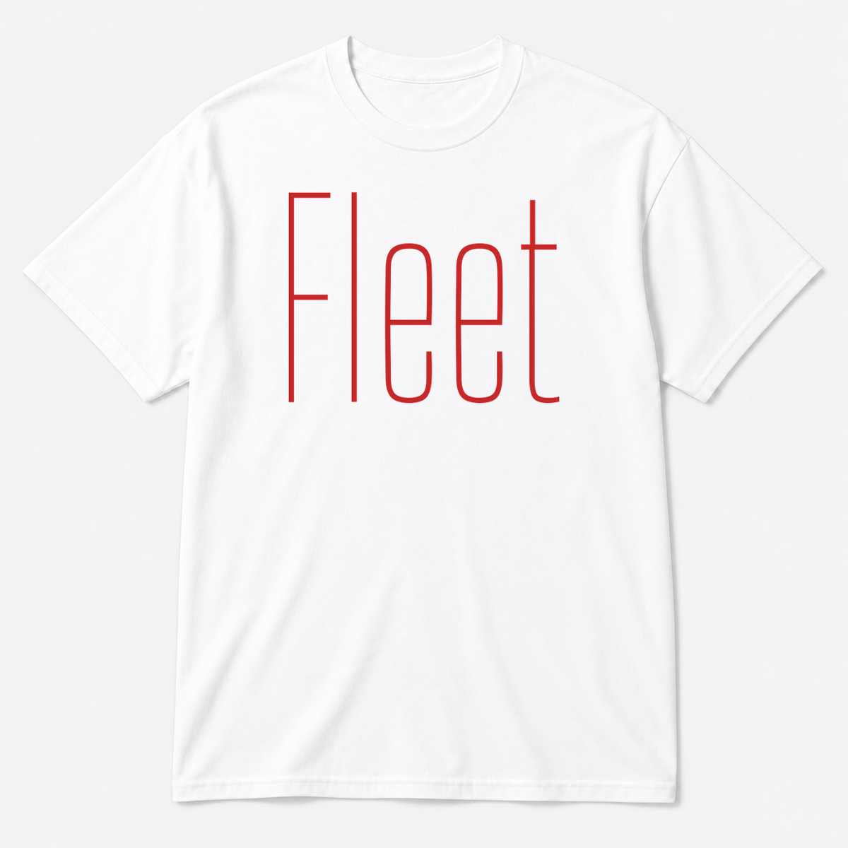 Fleet T-Shirt in white with red text