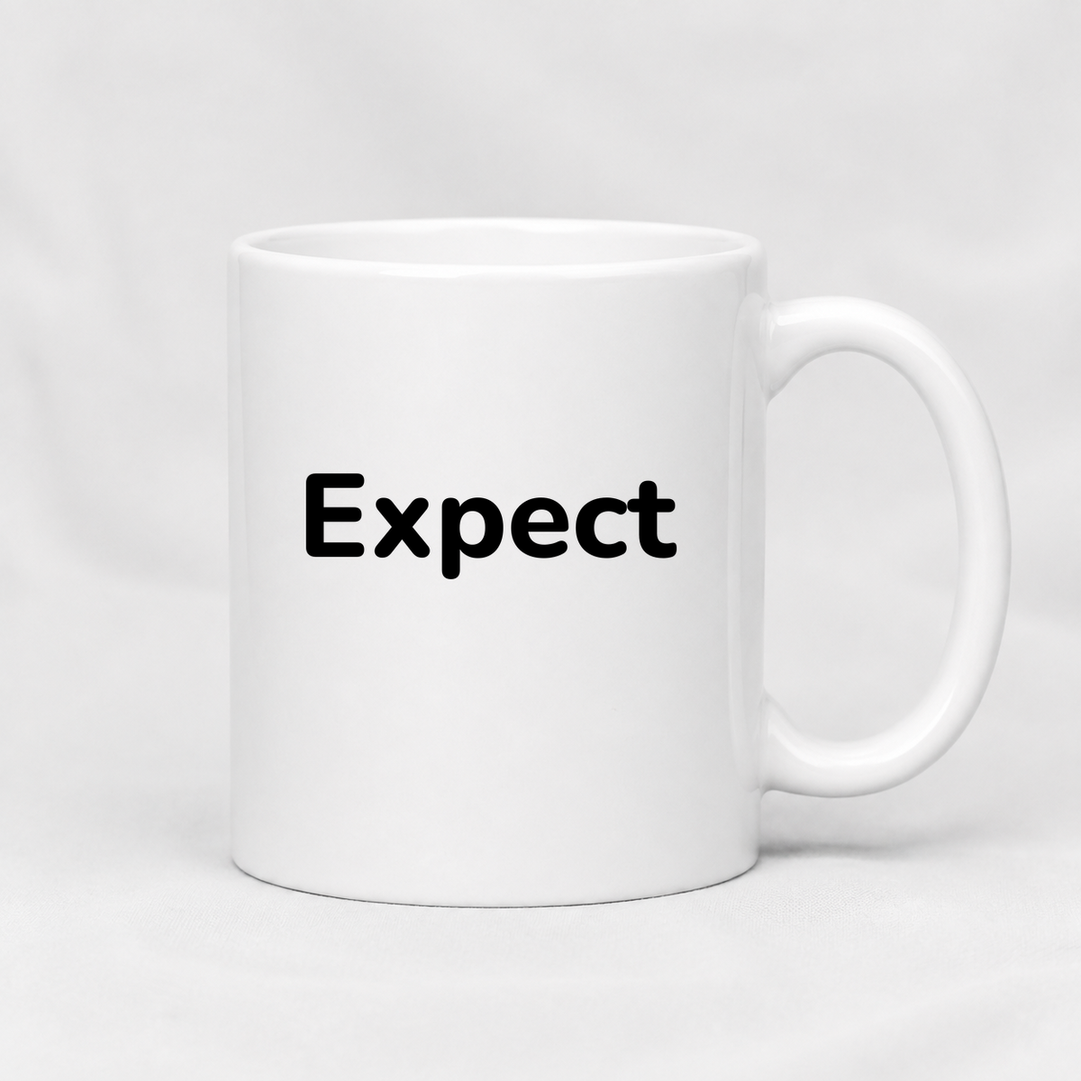 Expect Mug in white