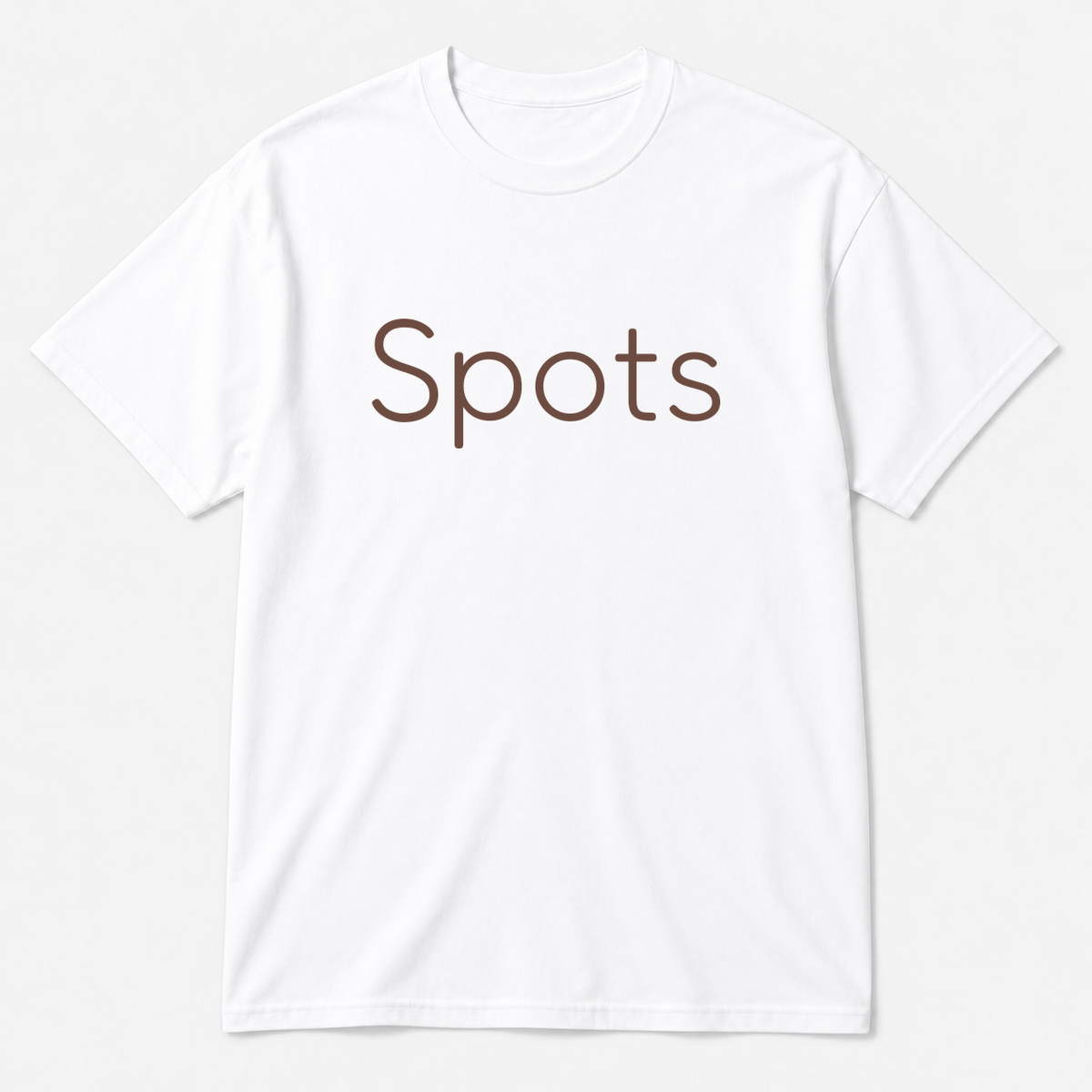 Spots T-Shirt in white with brown text