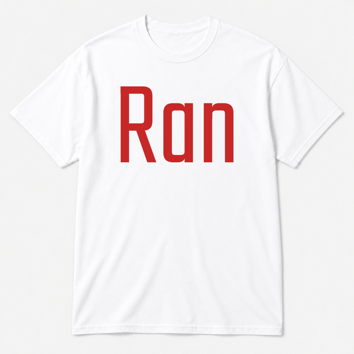 Ran T-Shirt in white with red text