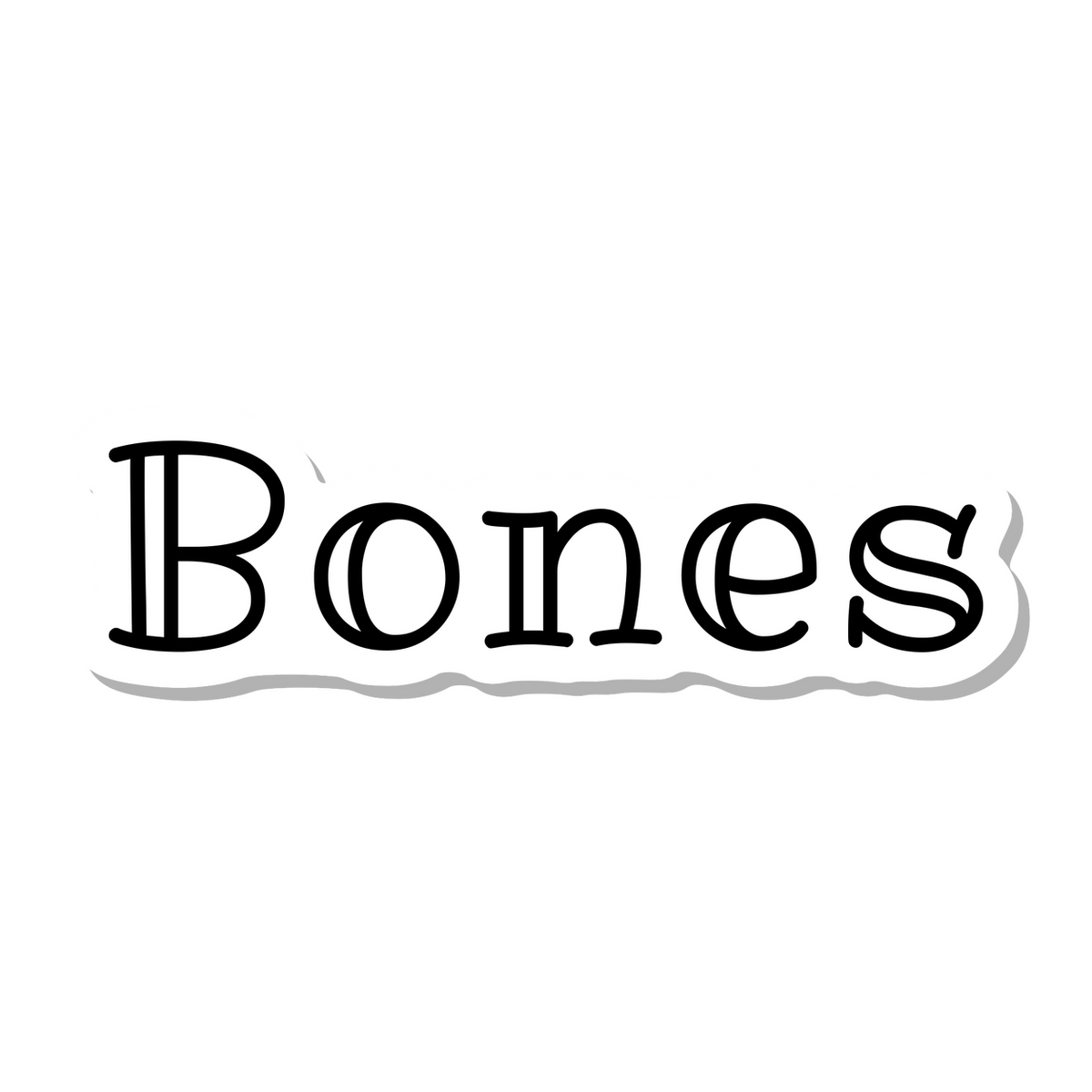 Bones die-cut sticker