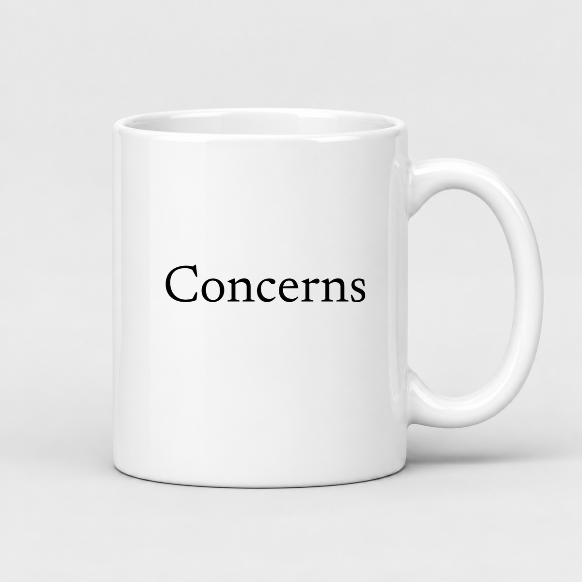Concerns Mug in white