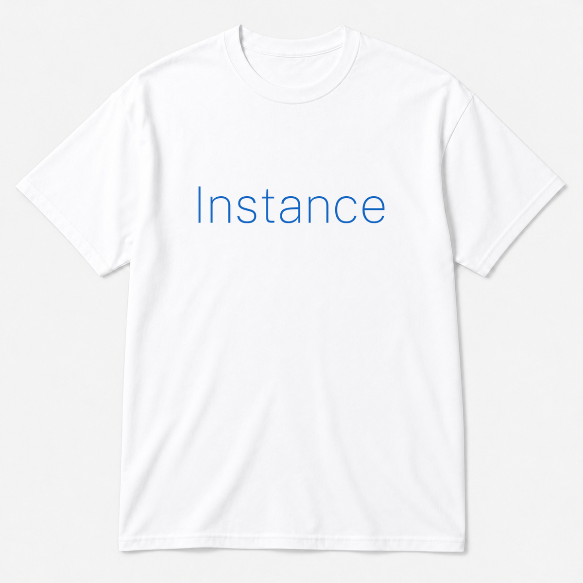 Instance T-Shirt in white with blue text