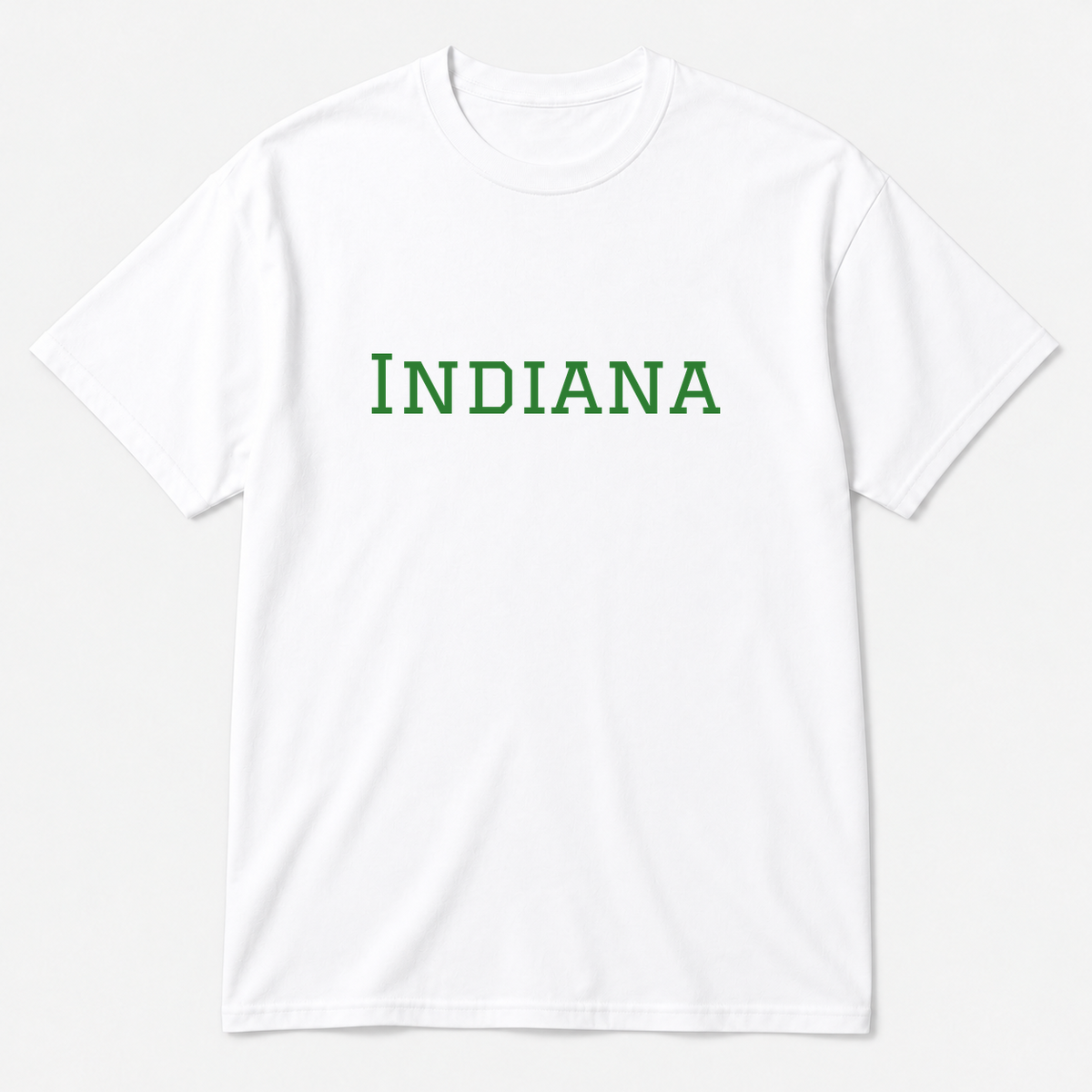 Indiana T-Shirt in white with green text
