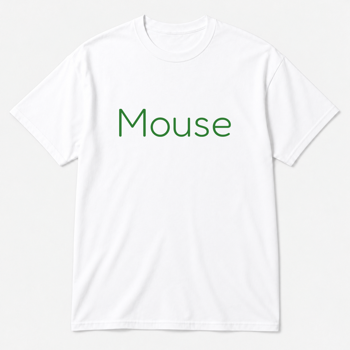 Mouse T-Shirt in white with green text