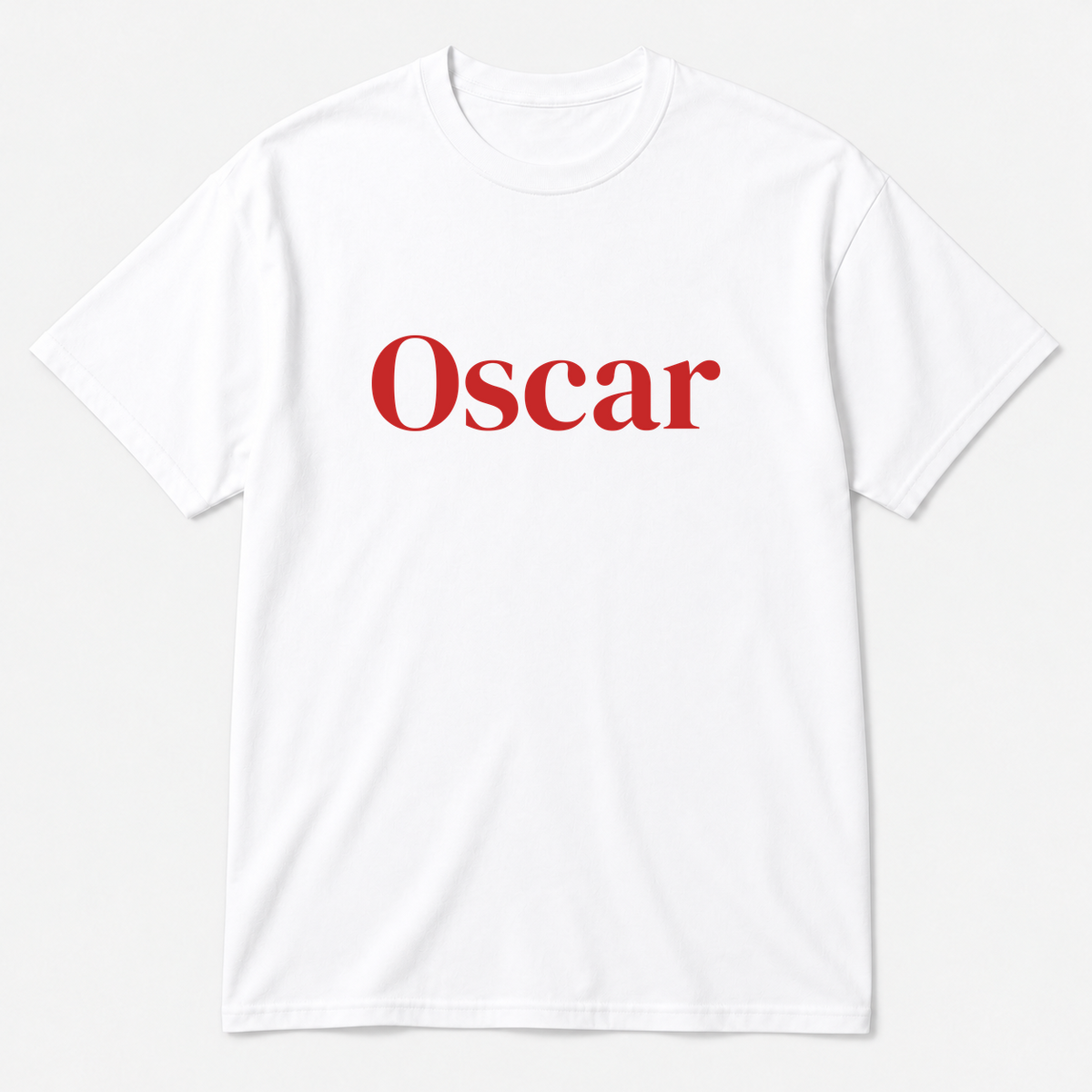 Oscar T-Shirt in white with red text
