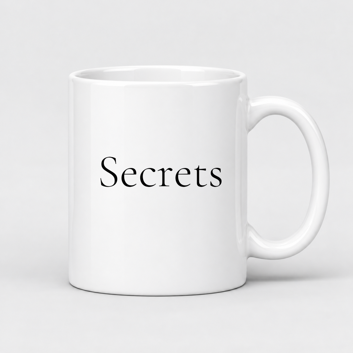 Secrets Mug in white