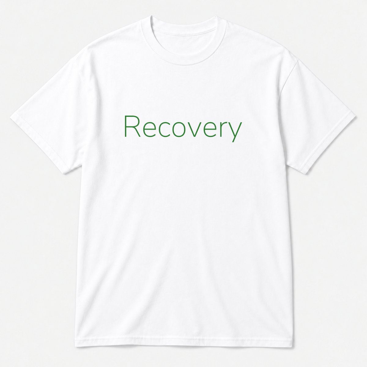 Recovery T-Shirt in white with green text