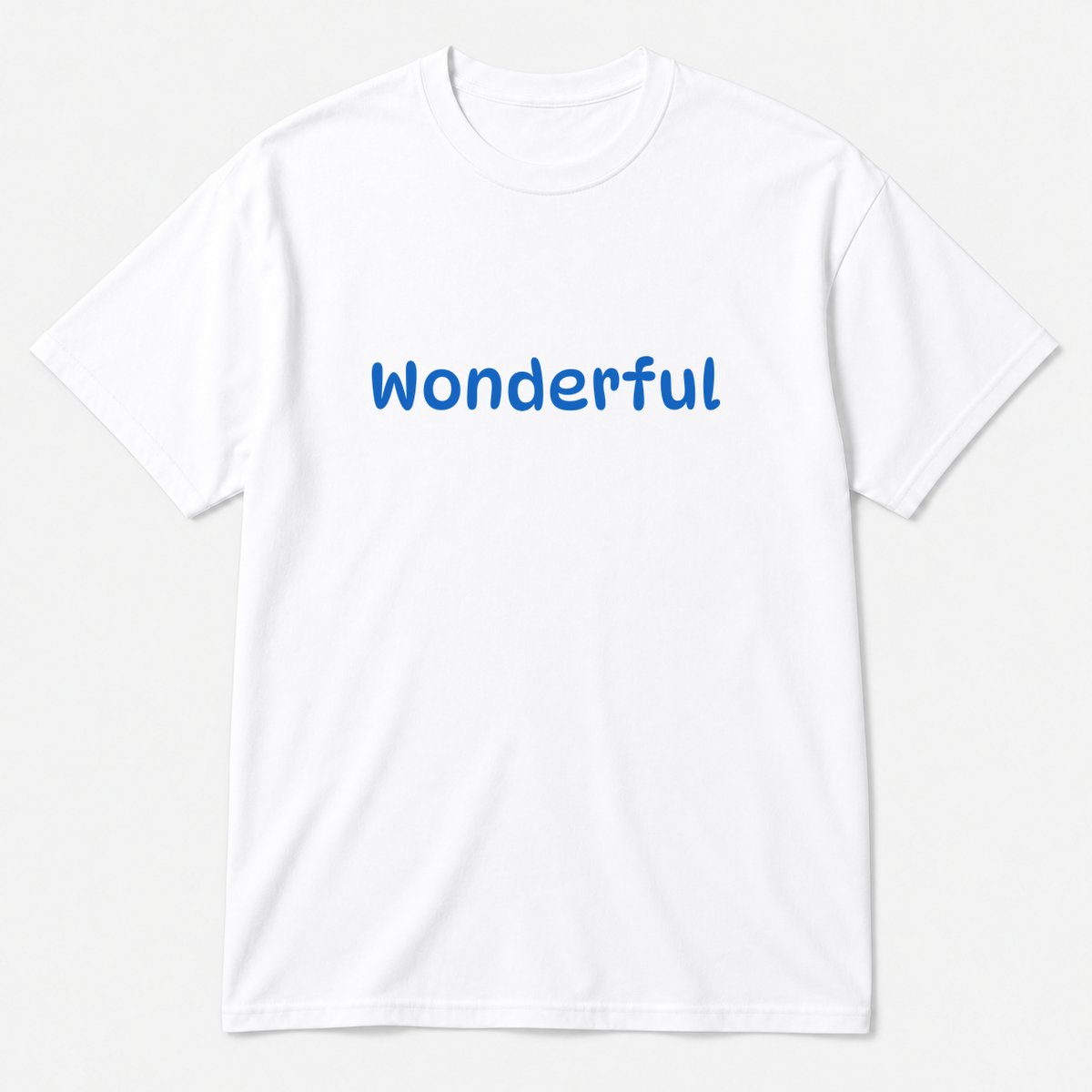 Wonderful T-Shirt in white with blue text