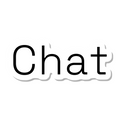 Chat die-cut sticker
