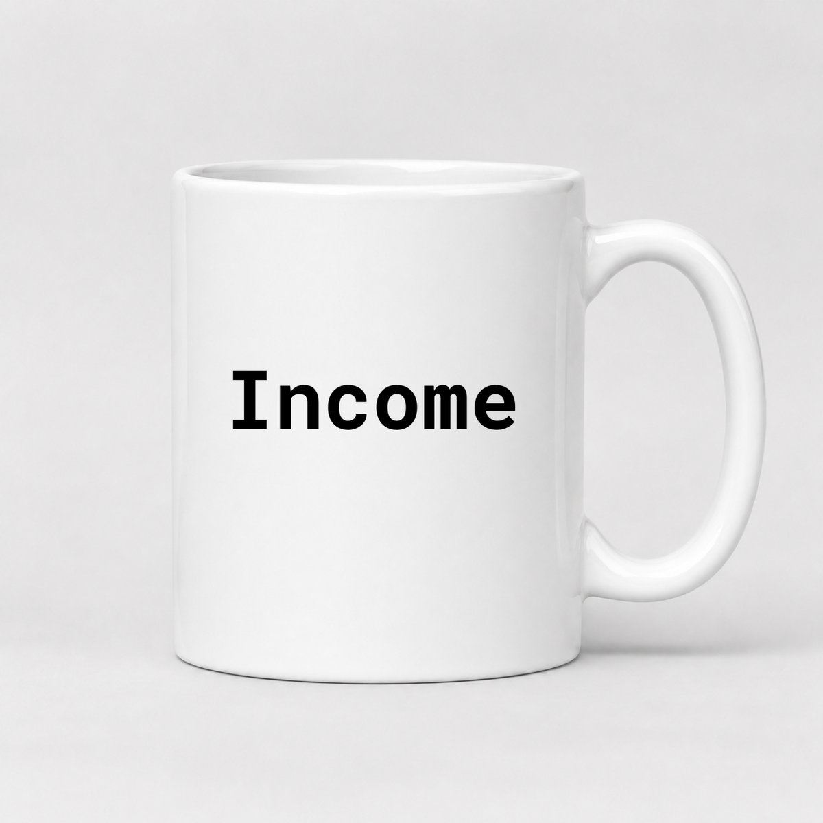 Income Mug in white