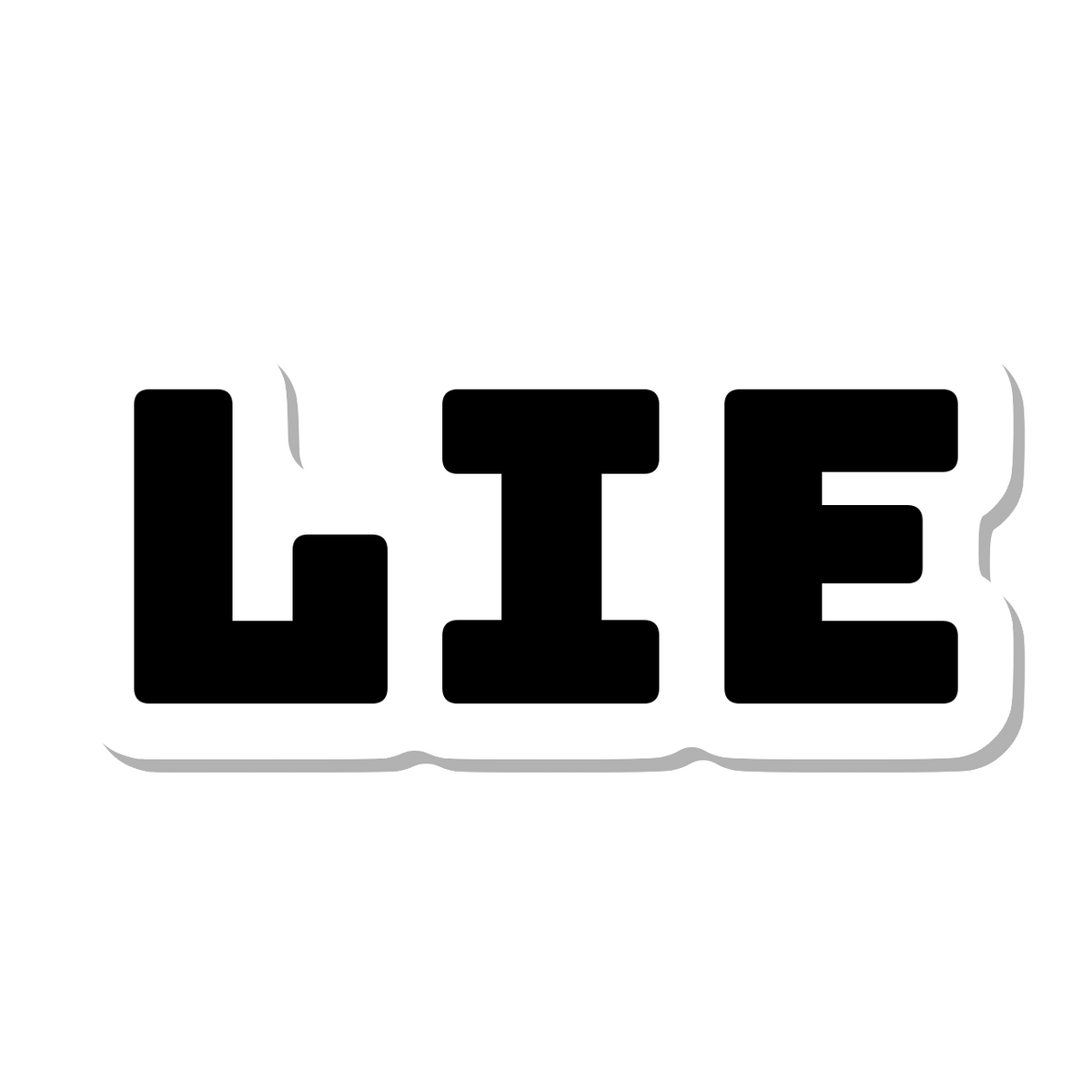 Lie die-cut sticker