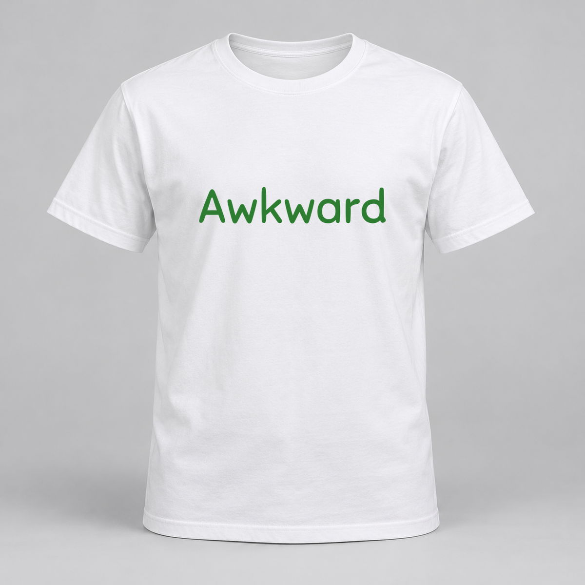 Awkward T-Shirt in white with green text