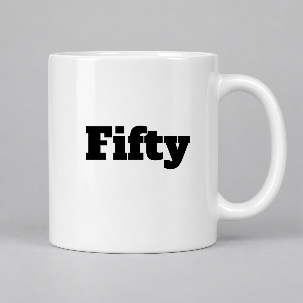 Fifty Mug in white