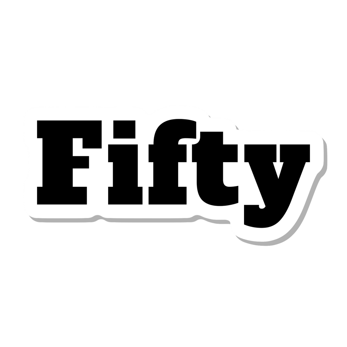Fifty die-cut sticker