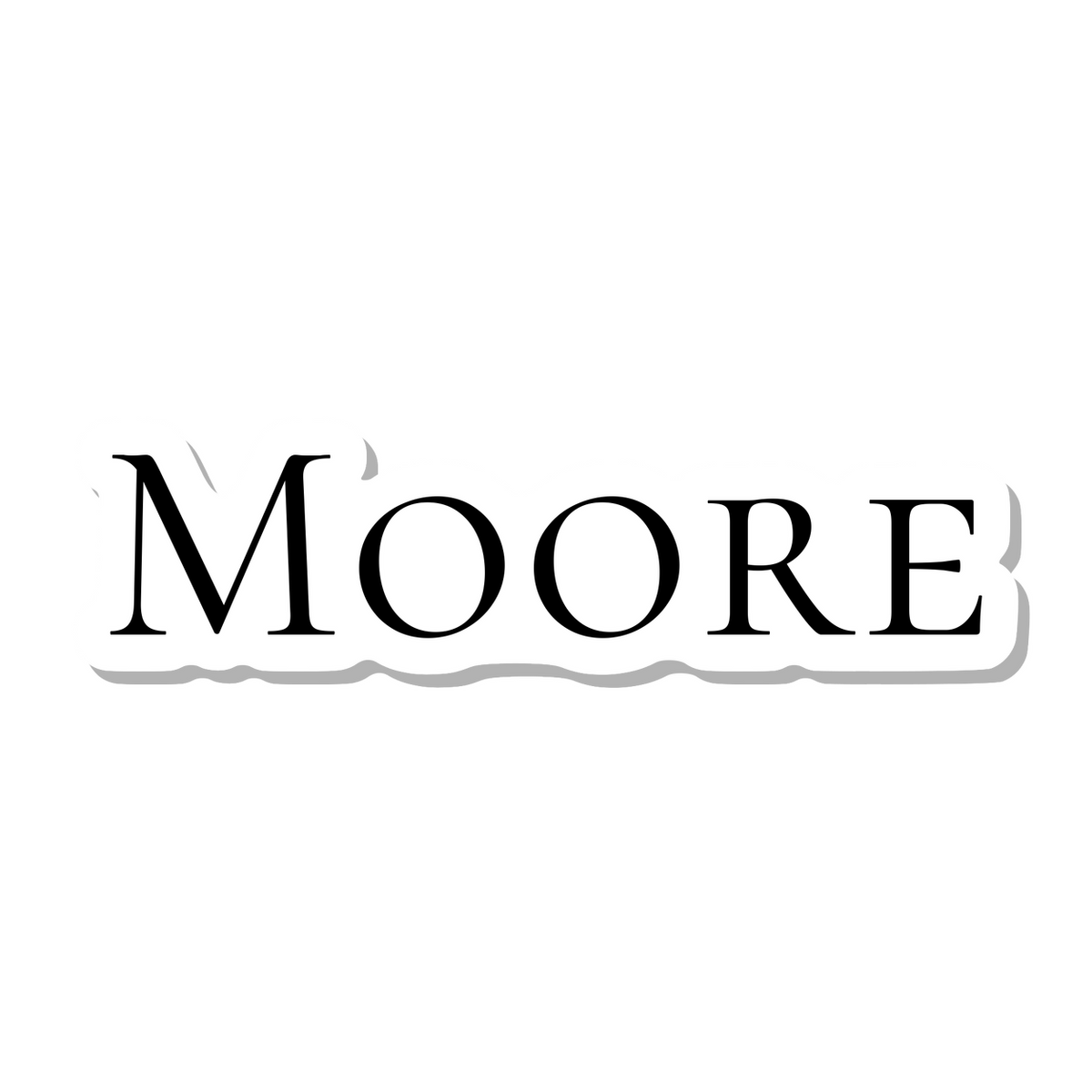 Moore die-cut sticker