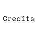 Credits die-cut sticker