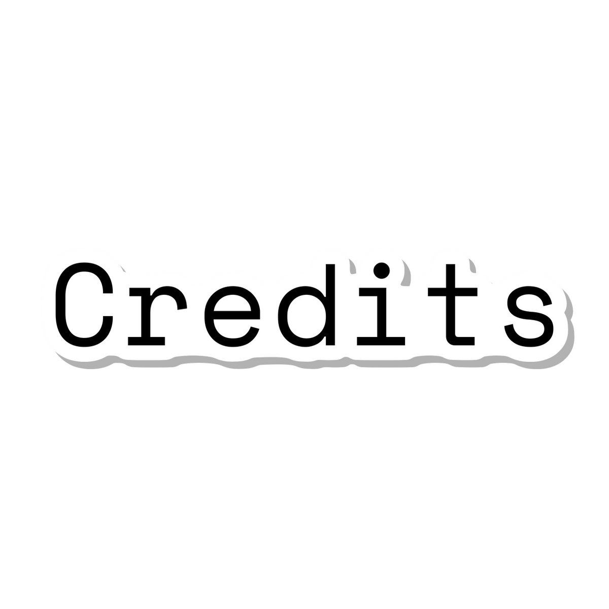 Credits die-cut sticker